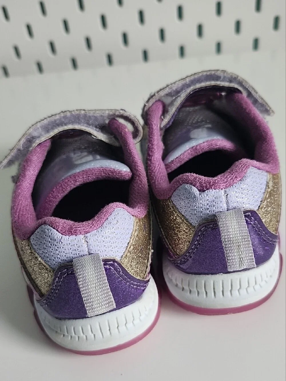 Girls' Glitter Purple & Light Blue Athletic Sneakers